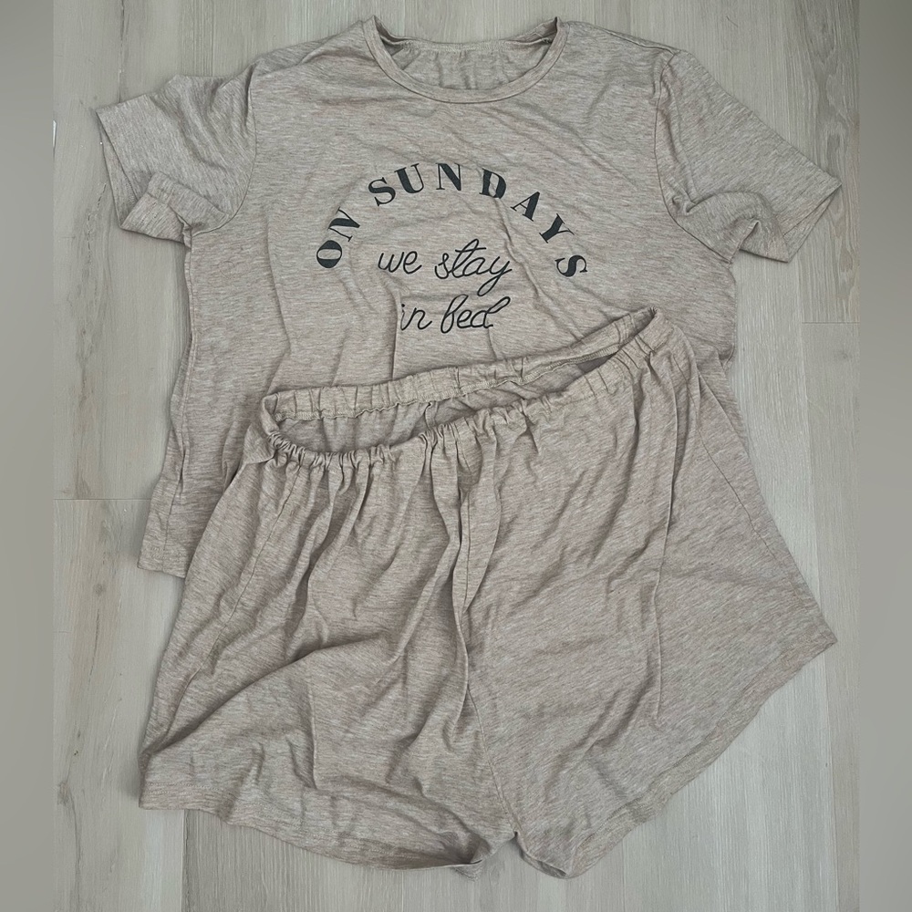 Women's Beige Pajama Set